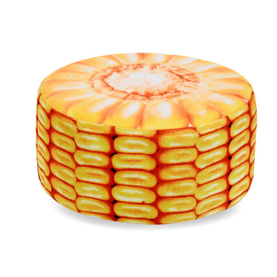 Contemporary Creative Fruit Pattern Round Fabric Pouf Footstool For Living Room