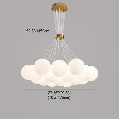 Contemporary Creative Moon Glass Bubble 7/13/19-Light Chandelier For Living Room