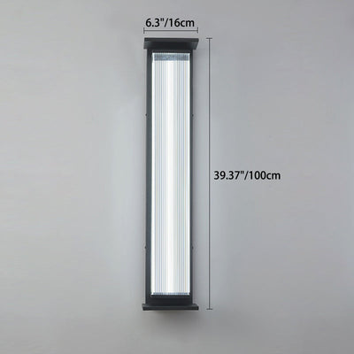 Modern Minimalist Waterproof Rectangular Stainless Steel Acrylic LED Wall Sconce Lamp For Outdoor Patio