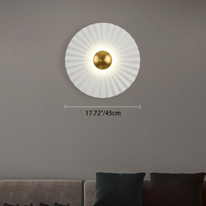 Contemporary Creative Round Scallop Hardware LED Wall Sconce Lamp For Living Room