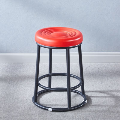 Tabouret de bar rond en cuir, acier au carbone, coton, métal avec repose-pieds pour cuisine 