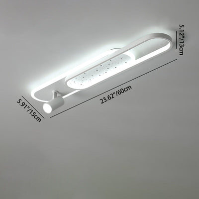 Modern Minimalist Rectangular Iron Acrylic LED Spotlight Flush Mount Ceiling Light For Hallway