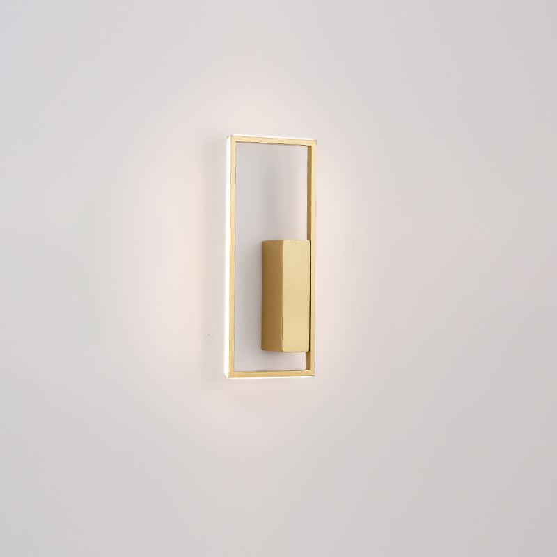 Modern Minimalist Rectangle Line Iron Silicone LED Wall Sconce Lamp For Living Room