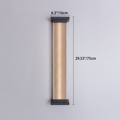 Modern Minimalist Waterproof Striped Rectangle Stainless Steel Acrylic Wall Sconce Lamp For Outdoor Patio