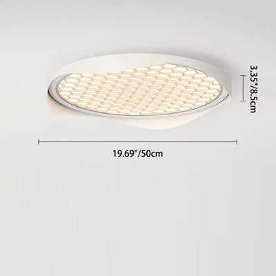 Modern Minimalist Aluminum Round Glass LED Flush Mount Ceiling Light For Bedroom