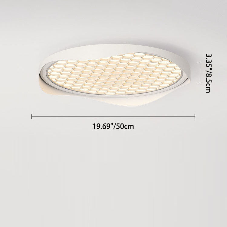 Modern Minimalist Aluminum Round Glass LED Flush Mount Ceiling Light For Bedroom