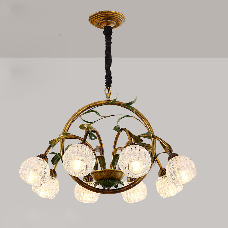 Traditional French Round Iron Glass Crystal 6/8/10 Light Chandelier For Bedroom