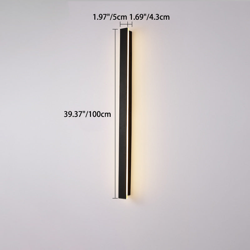 Modern Minimalist Long Rectangular Aluminum Acrylic LED Wall Sconce Lamp For Garden