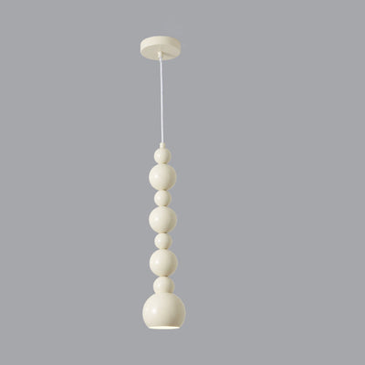 Contemporary Nordic Cream White Gourd 1-Light Pendant Light For Living Room