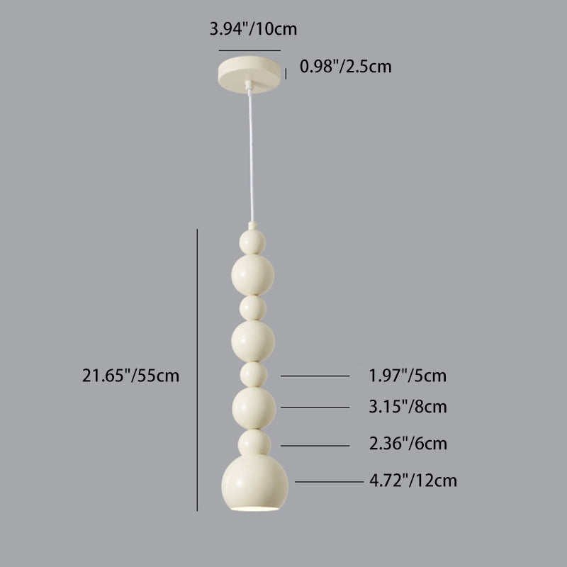 Contemporary Nordic Cream White Gourd 1-Light Pendant Light For Living Room