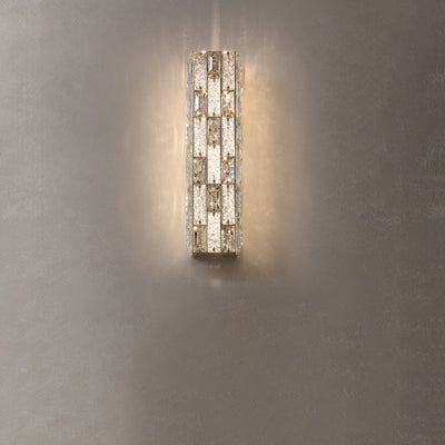 Modern Luxury Rectangle Stainless Steel Crystal LED Wall Sconce Lamp For Bedroom