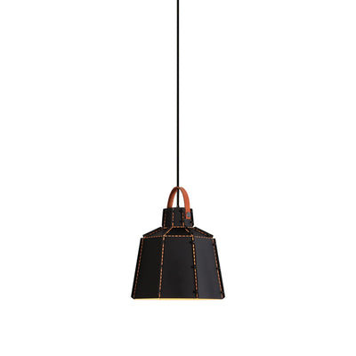 Contemporary Industrial Round Cylindrical Trapezoidal Iron 1-Light Pendant Light For Living Room