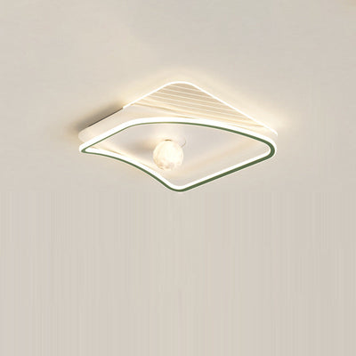 Modern Minimalist Circular Ring Iron Acrylic Aluminum LED Flush Mount Ceiling Light For Bedroom