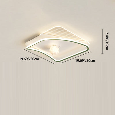 Modern Minimalist Circular Ring Iron Acrylic Aluminum LED Flush Mount Ceiling Light For Bedroom