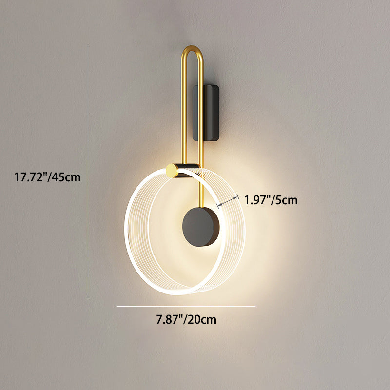 Modern Simplicity Aluminum Circle Ring Silicone Strip LED Wall Sconce Lamp For Living Room