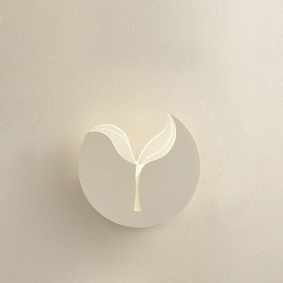 Contemporary Creative Iron Acrylic Sapling Shade LED Wall Sconce Lamp For Bedroom