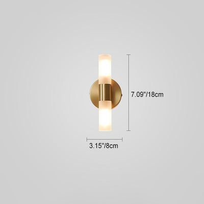 Contemporary Nordic Copper Acrylic Cylinder Ball 1/2/4 Light Wall Sconce Lamp For Living Room