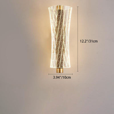 Modern Mid-Century Cylinder Hardware Acrylic LED Wall Sconce Lamp For Bedroom