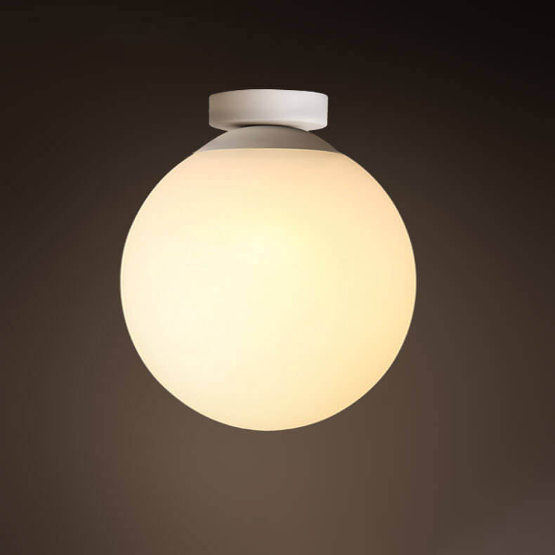 Modern Minimalist Creative Glass Sphere 1-Light Semi-Flush Mount Ceiling Light