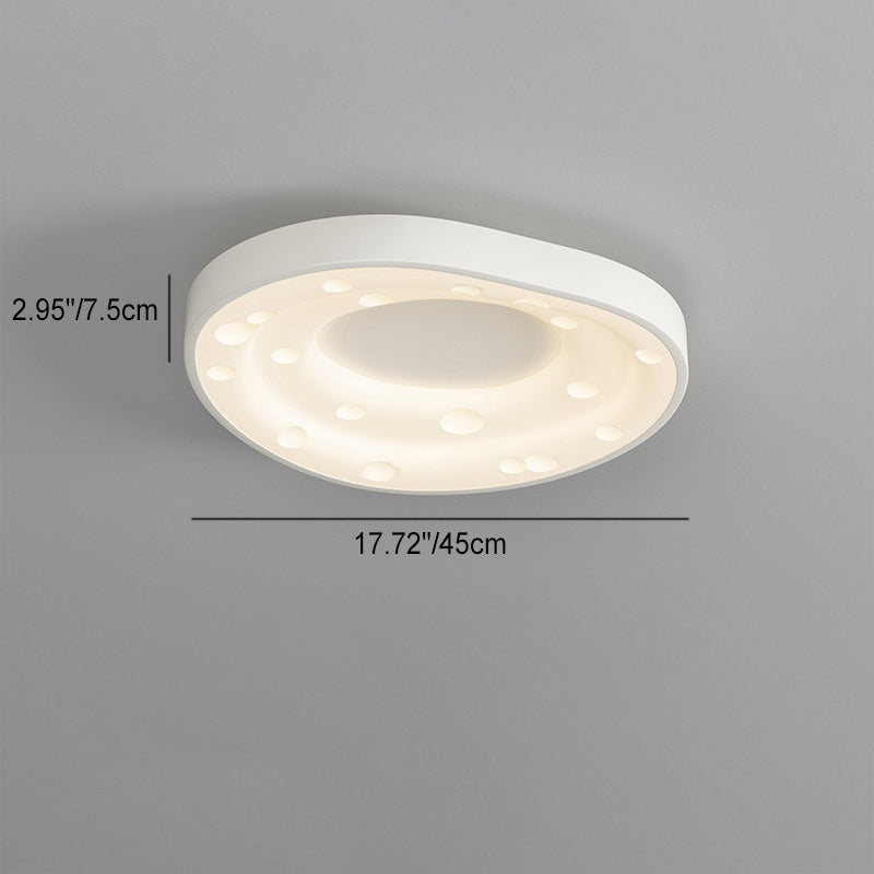 Modern Minimalist Cheese Cream Acrylic Iron LED Flush Mount Ceiling Light For Bedroom