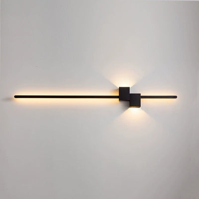 Modern Minimalist Strip Rectangle Iron Aluminum LED Wall Sconce Lamp For Living Room