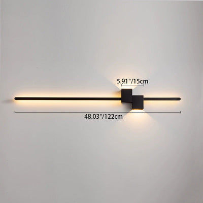 Modern Minimalist Strip Rectangle Iron Aluminum LED Wall Sconce Lamp For Living Room