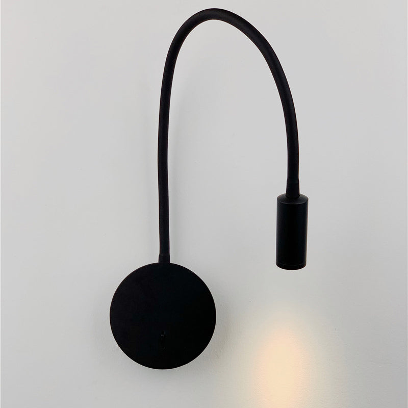 Contemporary Nordic Round Retractable Bent Iron LED Wall Sconce Lamp For Living Room