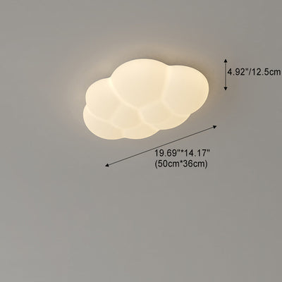 Contemporary Scandinavian Iron PE Cloud Shade LED Flush Mount Ceiling Light For Bedroom