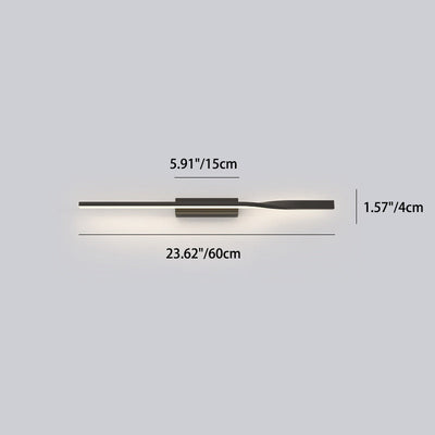 Modern Minimalist Aluminum Straight Line Silicone LED Wall Sconce Lamp For Living Room