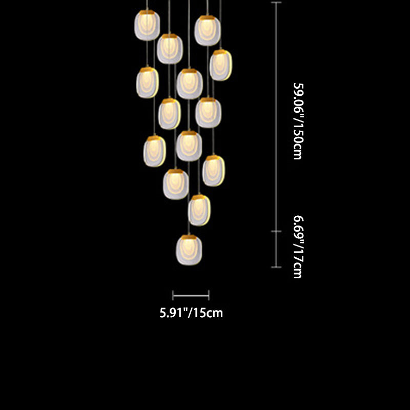 Lustre LED Rond en Cristal d&