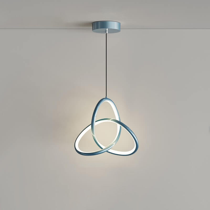 Modern Minimalist Triangular Ring-Shaped Aluminum Silicone LED Pendant Light