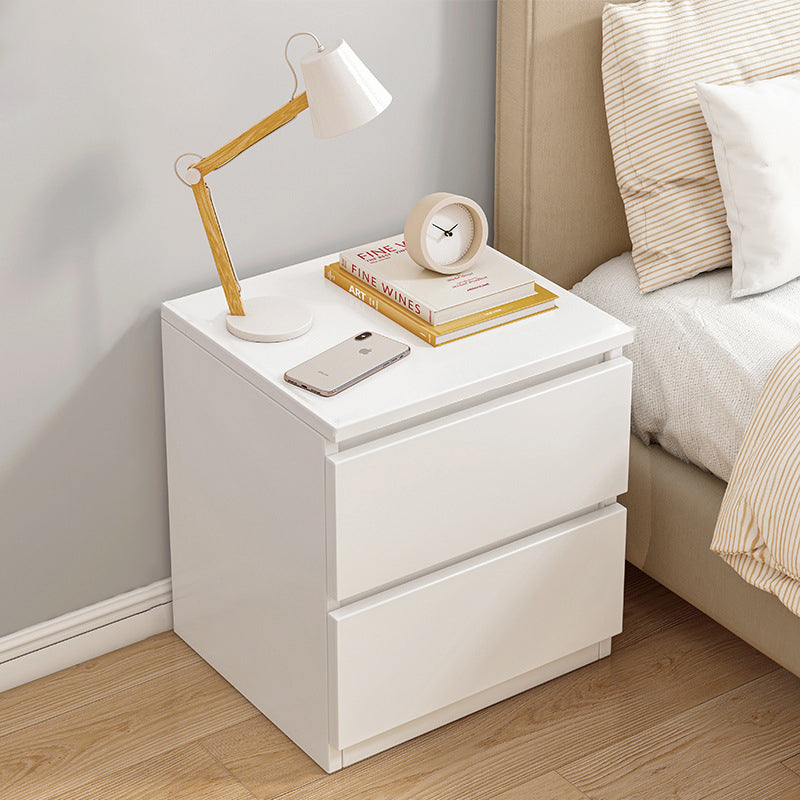 Modern Minimalist Rectangular Density Panel Nightstand 2/3 Drawer For Bedroom