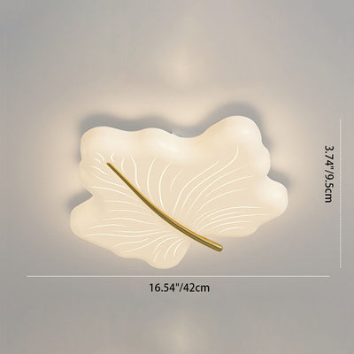 Modern Minimalist Maple Leaf Iron Acrylic LED Flush Mount Ceiling Light For Bedroom