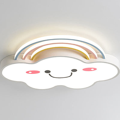 Contemporary Creative Rainbow Cloud Acrylic Shade LED Flush Mount Ceiling Light For Bedroom