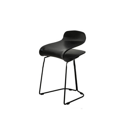 Contemporary Scandinavian ABS Steel Geometric Curved Bar Stool Backrest Footrest For Kitchen