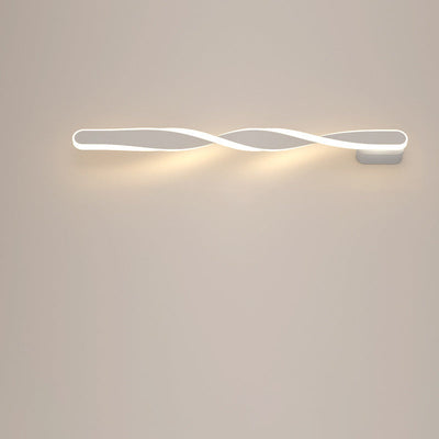 Modern Minimalist Spiral Long Aluminum Silicone LED Wall Sconce Lamp For Living Room