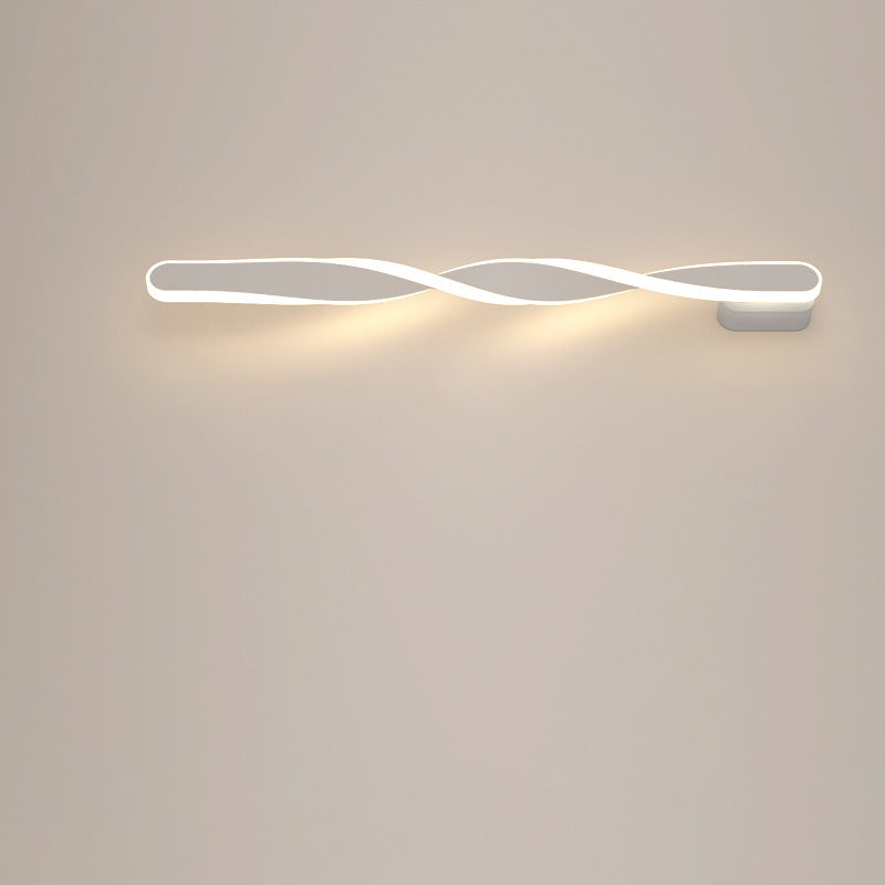 Modern Minimalist Spiral Long Aluminum Silicone LED Wall Sconce Lamp For Living Room