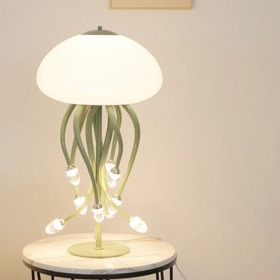 Modern Art Deco Iron Acrylic Jellyfish LED Table Lamp For Bedroom