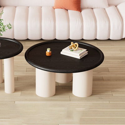 Modern Minimalist Round Tabletop Eco-friendly Plate Coffee Table 4-Leg For Living Room