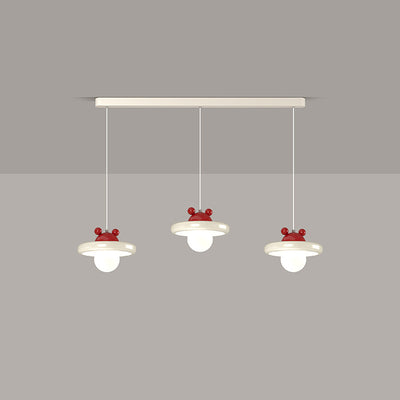 Contemporary Nordic Cherry Glass Iron 3-Light Island Light Chandelier For Living Room