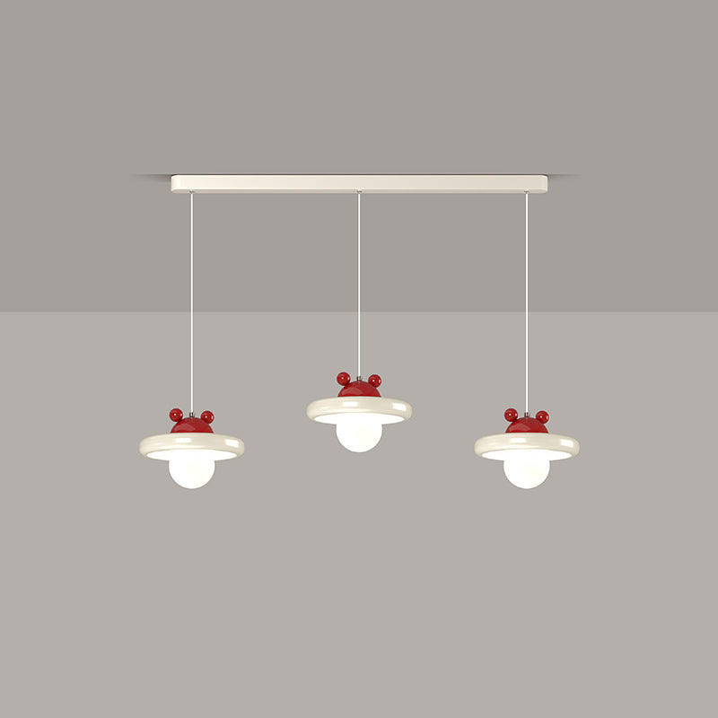 Contemporary Nordic Cherry Glass Iron 3-Light Island Light Chandelier For Living Room