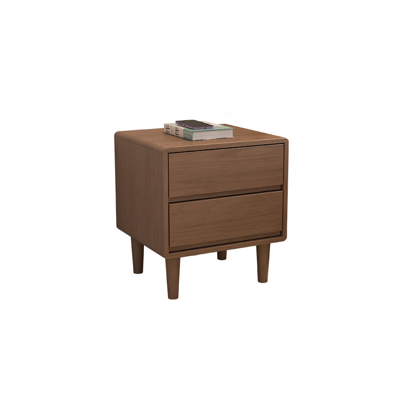 Modern Simplicity Square Cubic Rectangular Rubber Wood Nightstand 1/2 Drawer For Bedside