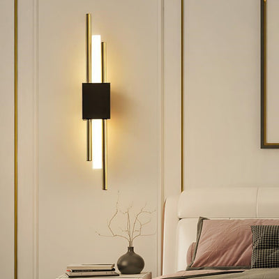 Modern Minimalist Cylinder Strip Iron Acrylic LED Wall Sconce Lamp For Bedroom