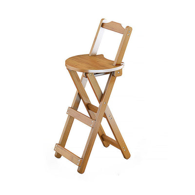 Contemporary Simplicity Bamboo X-Shaped Legs Foldable Bar Stool Low Back Footrest For Dining Room