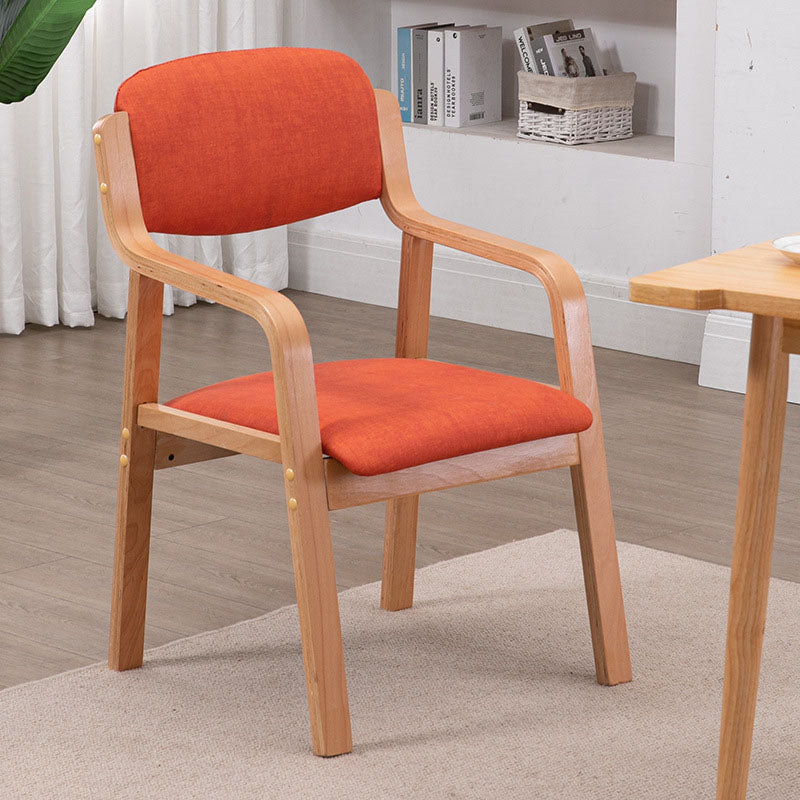 Modern Simplicity Fabric Wood Sponge Square Dining Chair Backrest Armrest For Dining Room