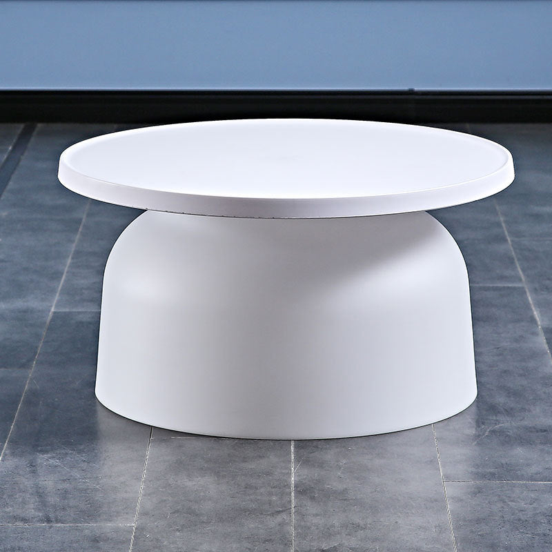 Modern Minimalist Round Plastic Coffee Table 1-Tier For Living Room