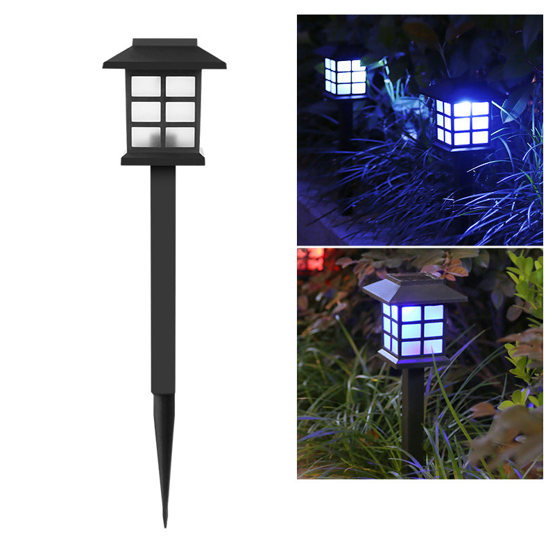 Traditional Rustic Waterproof Solar House ABS LED Outdoor Landscape Light For Garden