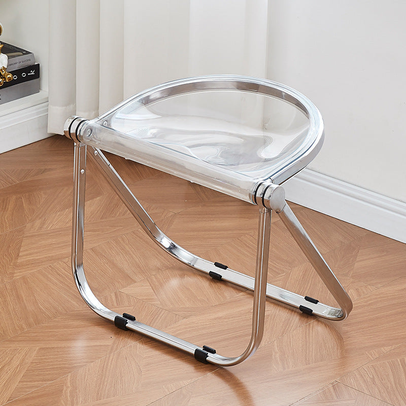 Contemporary Creative Oval Plastic Iron Chair Backless Armless For Living Room