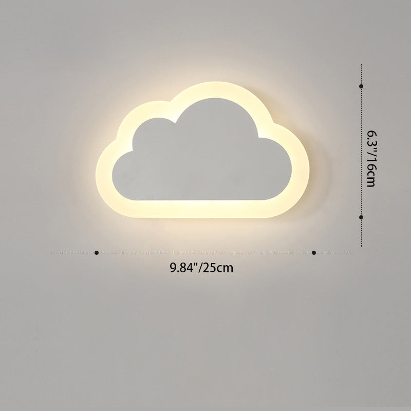 Contemporary Simplicity Aluminum Cloud Frame Silicone Strip LED Kids Wall Sconce Lamp For Bedroom