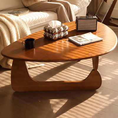 Modern Minimalist Solid Wood Triangular Coffee Table For Living Room